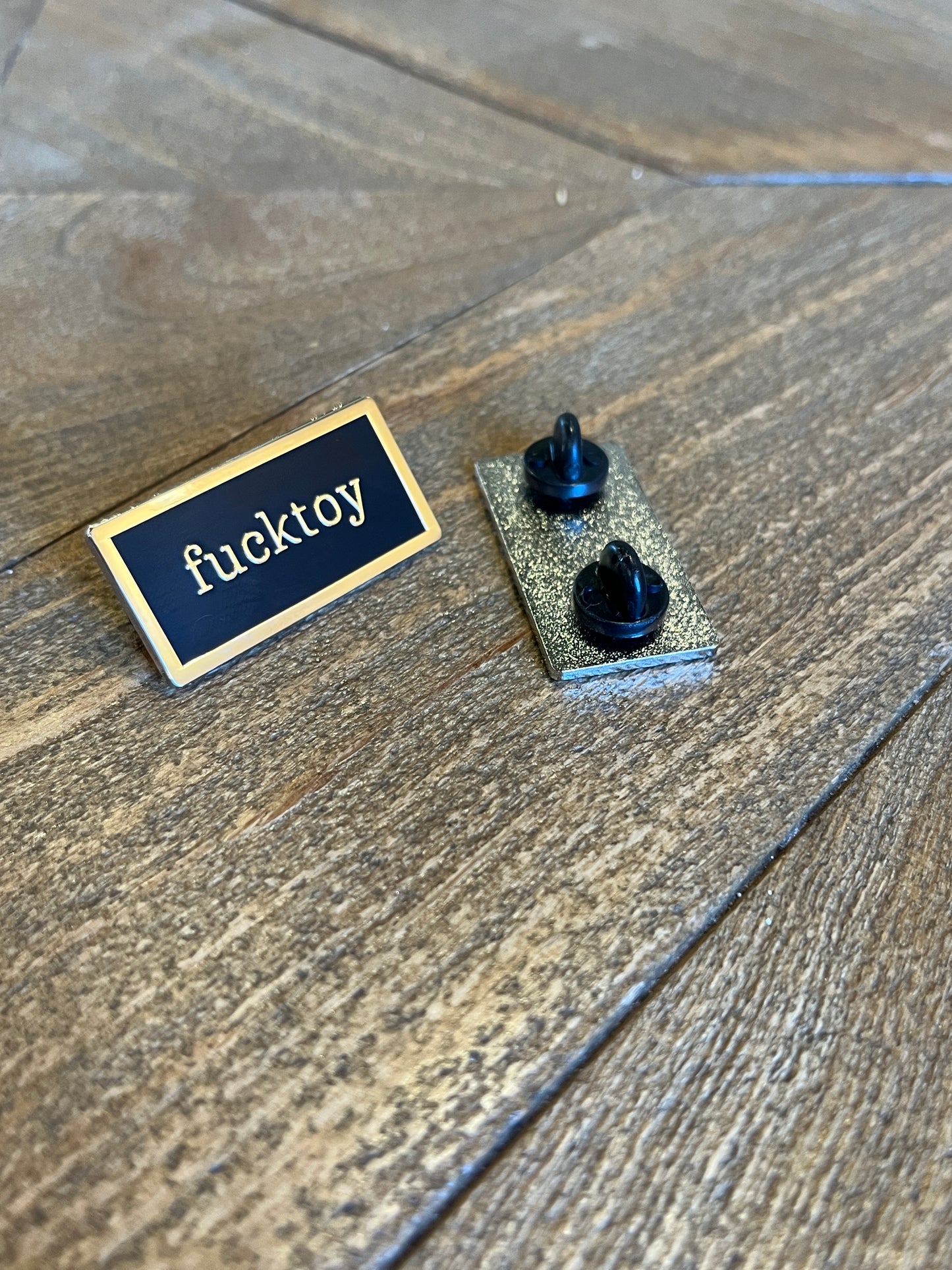 fucktoy Kink Title Stacker Pin