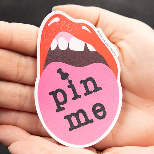 Pin Me Tongue Sticker