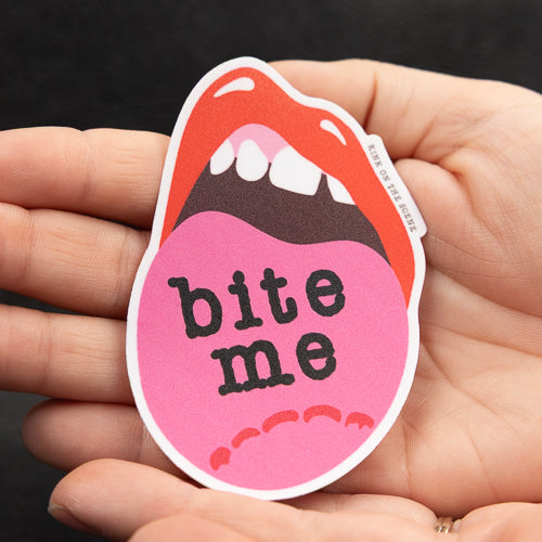 Bite Me Tongue Sticker