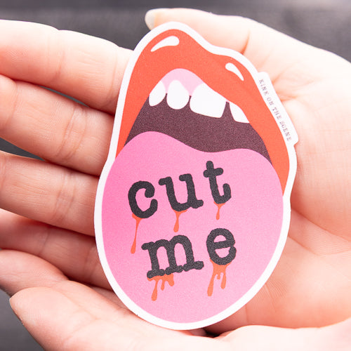 Cut Me Tongue Sticker